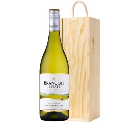 Brancott Estate Sauvignon Blanc 75cl White Wine in Wooden Sliding lid Gift Box
